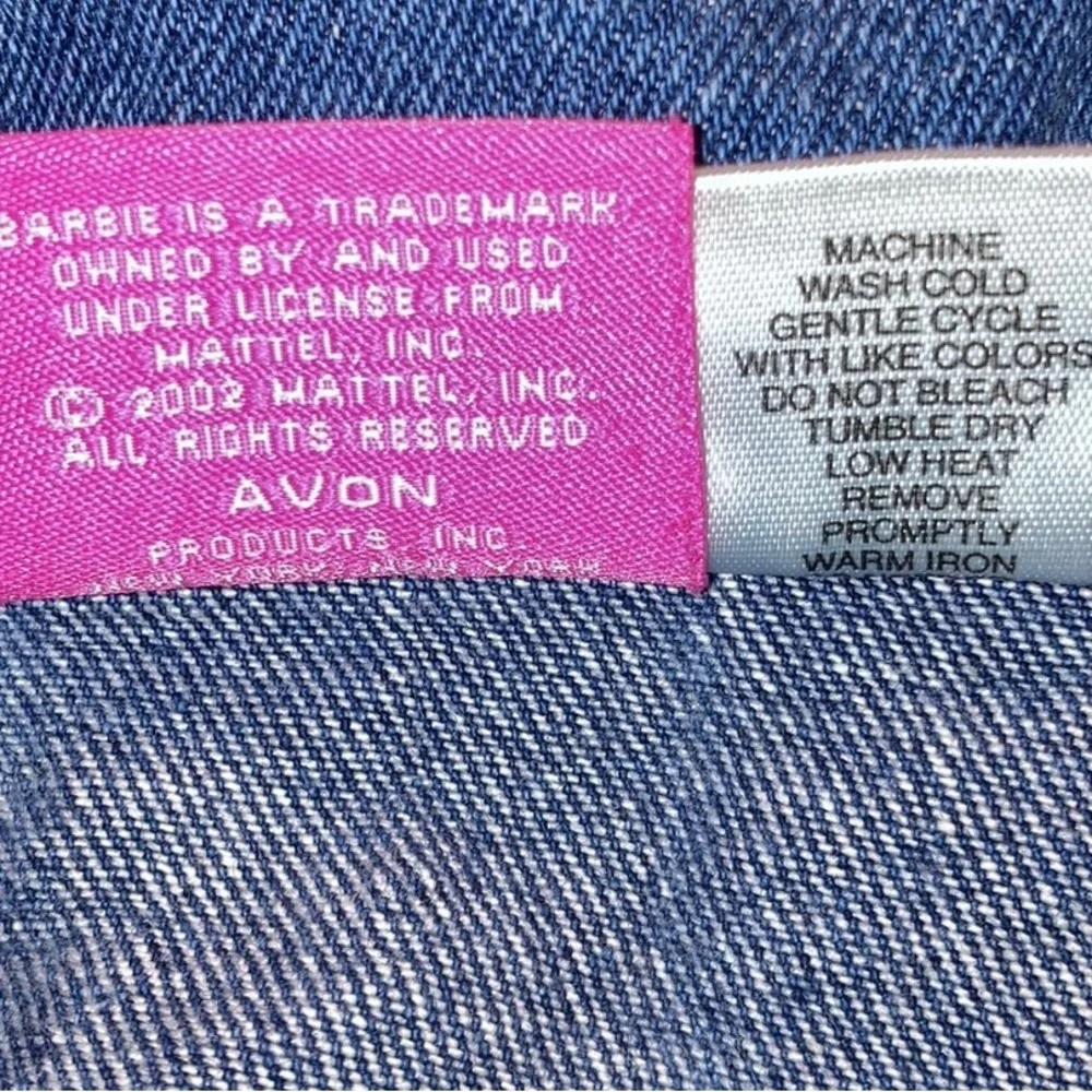 Vintage Girl’s Y2K Barbie denim jean jacket Embroidered Rhinestones 10-12 New
